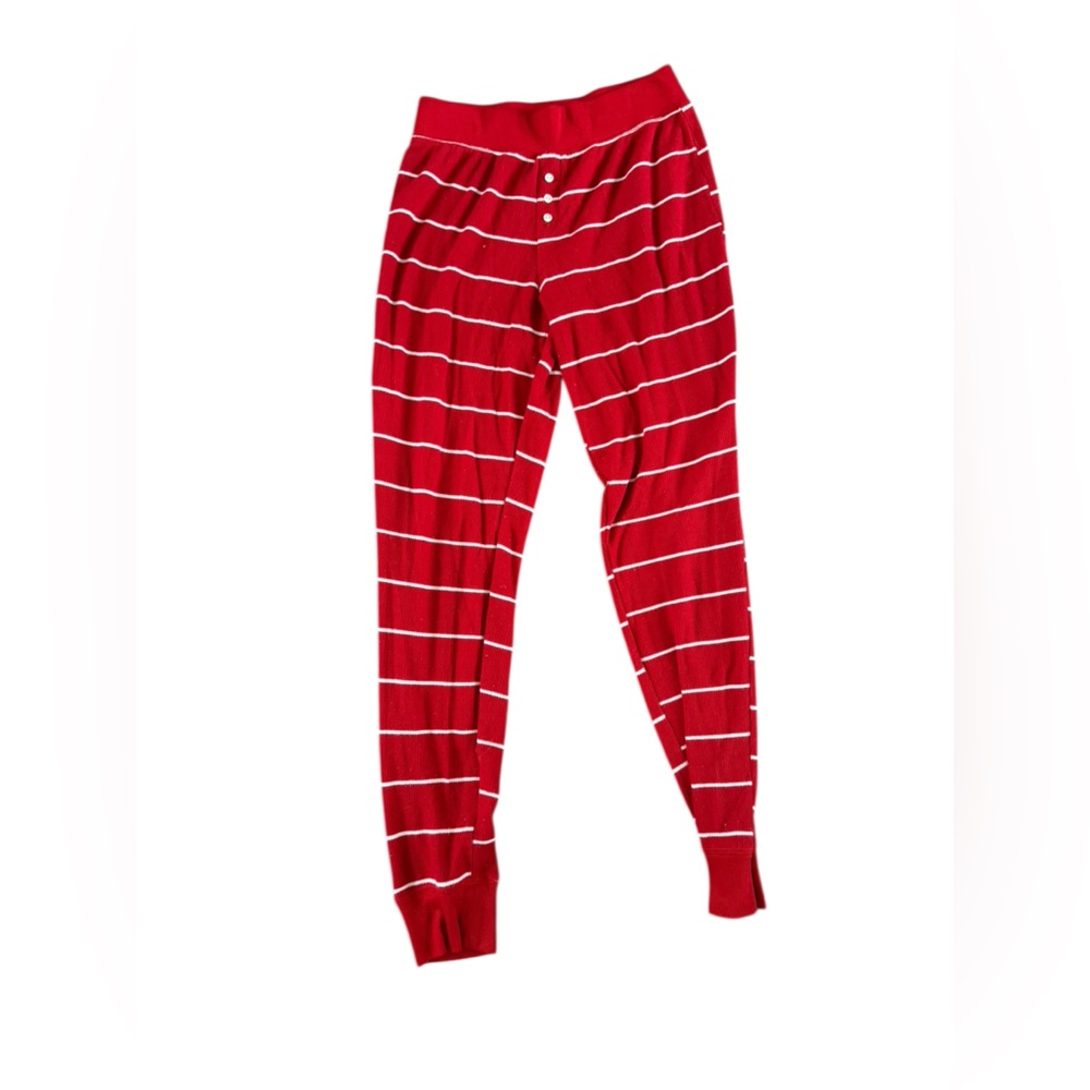 stars above Red and White Striped Pajama Bottoms
